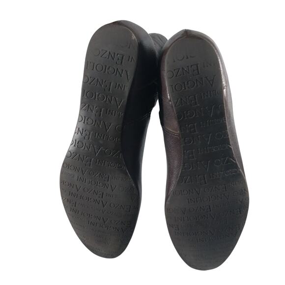 ENZO ANGIOLINI! ESPRESSO BROWN GENUINE LEATHER HIDDEN WEDGE HEEL BOITS! SZ 9.5M - Picture 10 of 11